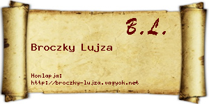 Broczky Lujza névjegykártya